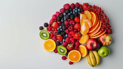 A vibrant assortment of fresh berries, citrus fruits, and kiwis.