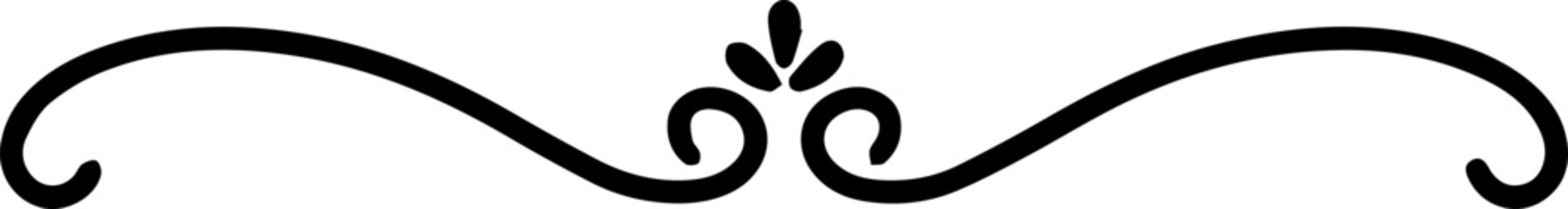Classic decorative element dividing sections of text, featuring graceful curves and a stylized floral motif, providing visual appeal and structure to documents and designs