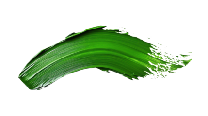 Green smudged paint, transparent background