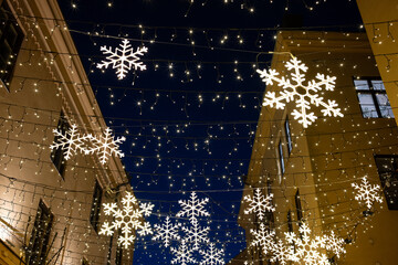Christmas decorations during December 2024 in Norrköping, Sweden