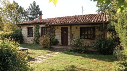 Charming Stone Cottage nestled in a serene garden