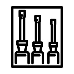screwdrivers car repair tool line icon vector. screwdrivers car repair tool sign. isolated contour symbol black illustration