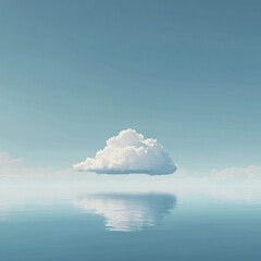 Elegant Simplicity: Minimalist Blue Sky with One Cloud