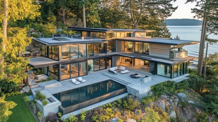 Oceanfront Modern Mansion: A Coastal Architectural Masterpiece