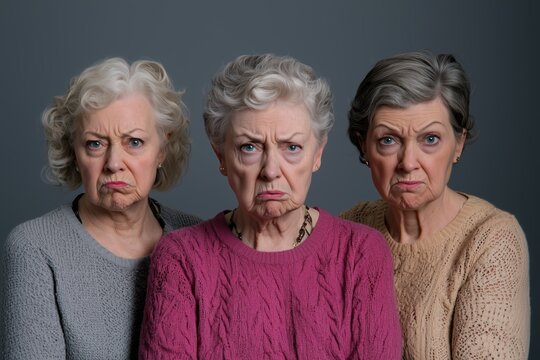 Very angry senior mature women. 
