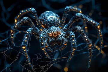 Cybernetic spider on dark web.