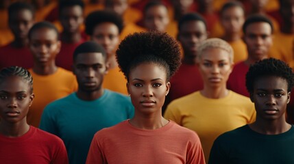Fototapeta premium Black History Month Diverse Crowd United Woman Leader Community Solidarity