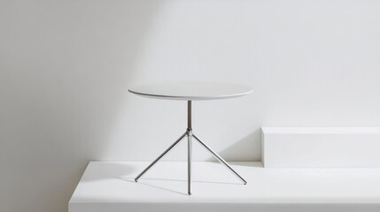 Modern Round Table with Tripod Base in Minimalist Style