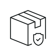 Delivery protection thin line icons. Editable stroke and Perfect pixel on transparent background