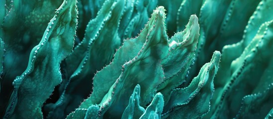 Close up view of a vibrant green cactus displaying intricate sharp needles emphasizing the unique beauty of desert plant life