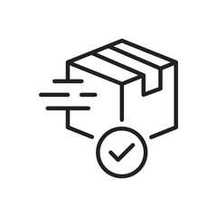 Express delivery thin line icons. Editable stroke and Perfect pixel on transparent background