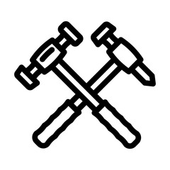 hammer car repair tool line icon vector. hammer car repair tool sign. isolated contour symbol black illustration