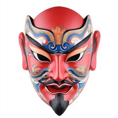 Naklejka premium Traditional Chinese opera mask isolated on white background