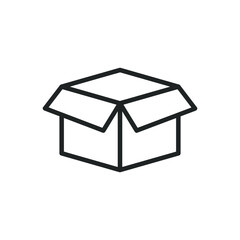 Empty box thin line icons. Editable stroke and Perfect pixel on transparent background