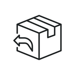 Package return thin line icons. Editable stroke and Perfect pixel on transparent background