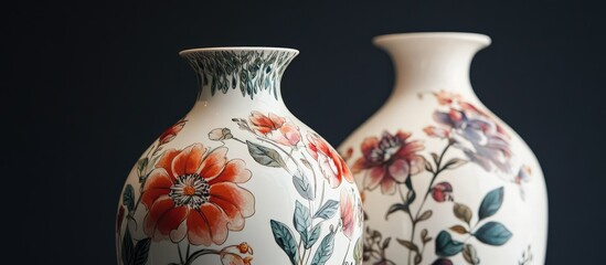 Elegant ceramic vases with hand-painted floral designs perfect for fresh flowers or as stylish decorative centerpieces in any setting
