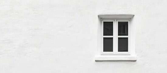 Close up of a contemporary window set within a clean white wall highlighting minimalist architectural aesthetics and design elegance