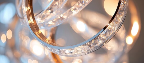 Modern chandelier close-up highlighting glowing elements ideal for contemporary interior design and elegant ambiance enhancement