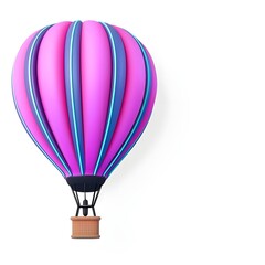 Fototapeta premium Colorful Hot Air Balloon Floating in a Clear Blue Sky Landscape