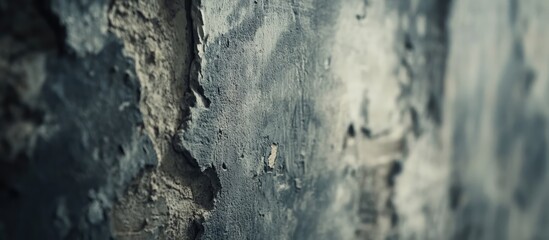 Obraz premium Close up view of textured cement wall with faded gray paint highlighting architectural details in a home interior design setting