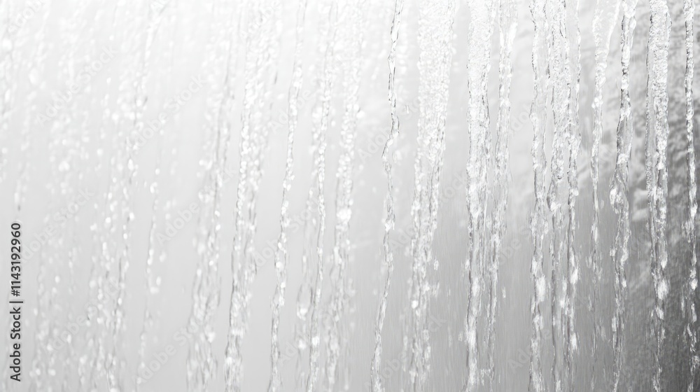 Poster closeup of cascading water with mist showcasing beautiful texture and motion from a waterfall creati