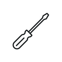Screwdriver thin line icons. Editable stroke and Perfect pixel on transparent background