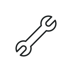 Wrench thin line icons. Editable stroke and Perfect pixel on transparent background
