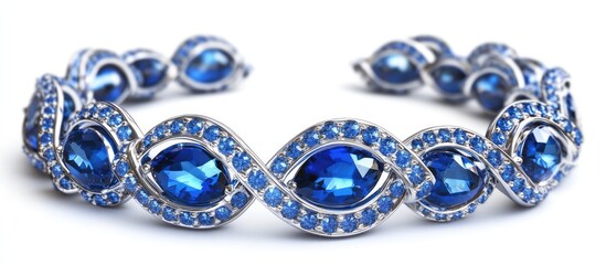 Elegant blue gemstone bracelet featuring intricate designs and sparkling details, ideal for luxury jewelry collections and fashion accessories