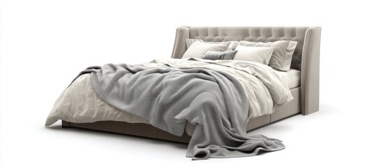 Luxurious bed with a soft blanket inviting restful sleep and comfort in a serene bedroom setting for relaxation and tranquility.