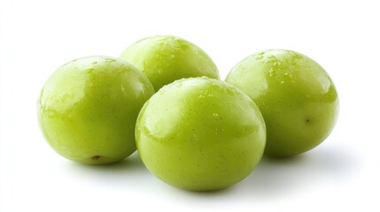 Obraz premium Fresh Ambarella fruits isolated on white background known as June plum versatile for raw consumption juices preserves and jams