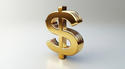Obraz premium Set of Golden Dollar Signs 3D Render on White 16K Resolution