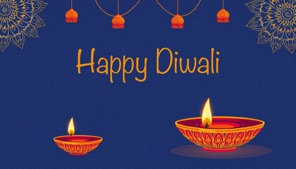 Happy Diwali illustration. Pattern for banners, covers, greeting cards, for printing on wall decorations.