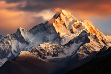 Spectacular Monochrome Mountscape: The Interplay of Shadows and Light