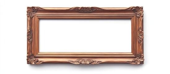 Elegant classic wooden frame designed for A4 display on a clean white background perfect for showcasing images or text content