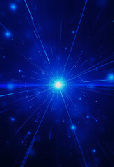 Naklejka premium Blue glowing high energy plasma force field in space abstract background, simple style, with white tones