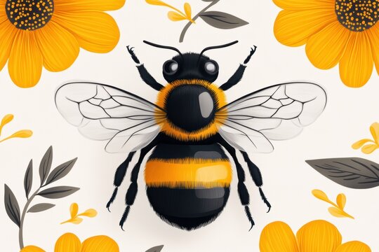 bee doodle art, bee clipart doodles with sweet charm, perfect for a buzzworthy design project