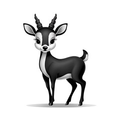 vector deer head, black and white, silhouettes line art illustration