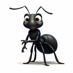 Clipart über schöne Ameise, isoliert auf weißem Hintergrund, Generative KI