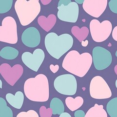 Pastel Hearts Seamless Pattern 