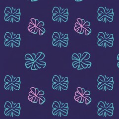 With contoured outlines, monstera silhouettes form a seamless pattern. The background is filled with endless palm leaves, perfect for a botanical wallpaper.