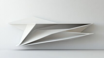 Modern Ultra Thin White Bookshelf with Diagonal Shelves