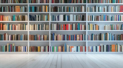 Modern White Bookshelf with Bold Rectangular Design