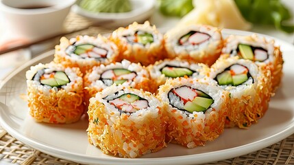 Crispy Fried California Rolls with Crab, Avocado, and Cucumber