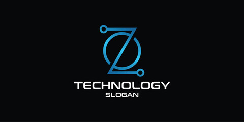technology logo with modern concept, vector