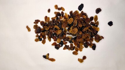 raisin, dry grapes, dark raisins, fruit, dried fruit, raisin on white background, food, health, Natural, 