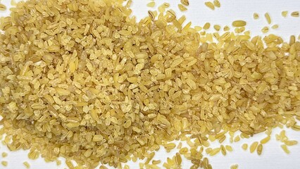 bulgur, product, agriculture, porridge, bulgur on white background,