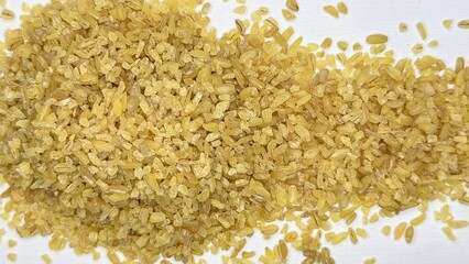 bulgur, product, agriculture, porridge, bulgur on white background,