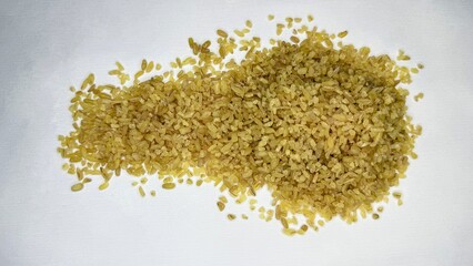 bulgur, product, agriculture, porridge, bulgur on white background,