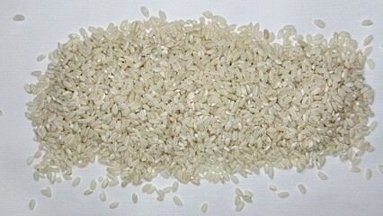 rice, product, agriculture, porridge, rice on white background, isolated, raw, 