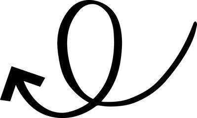 Bold, black arrow curls and swirls upwards, symbolizing continuous growth, progress, and positive momentum in a dynamic and visually engaging way